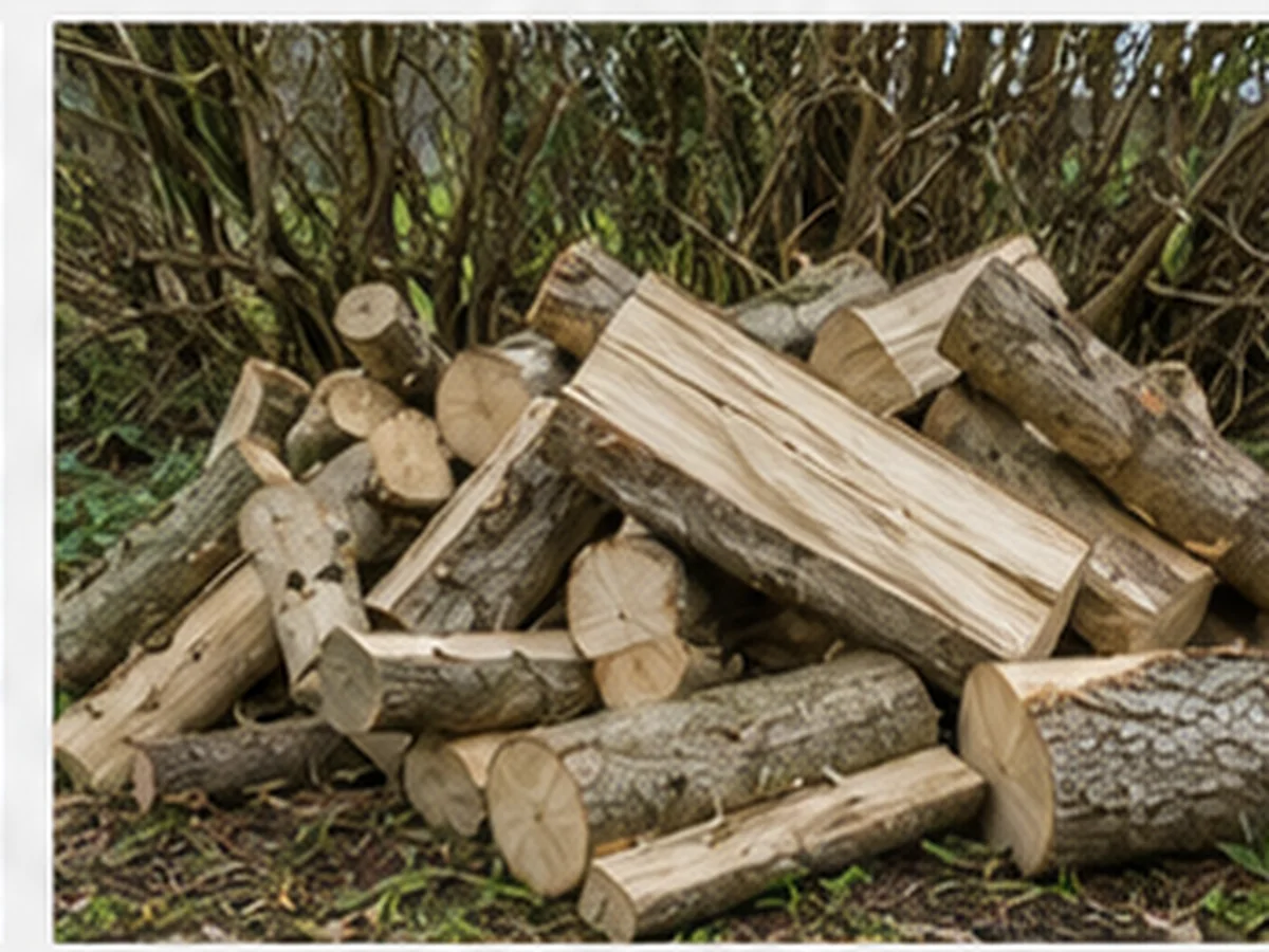 Field Maple logs and split firewood from a UK hedgerow.