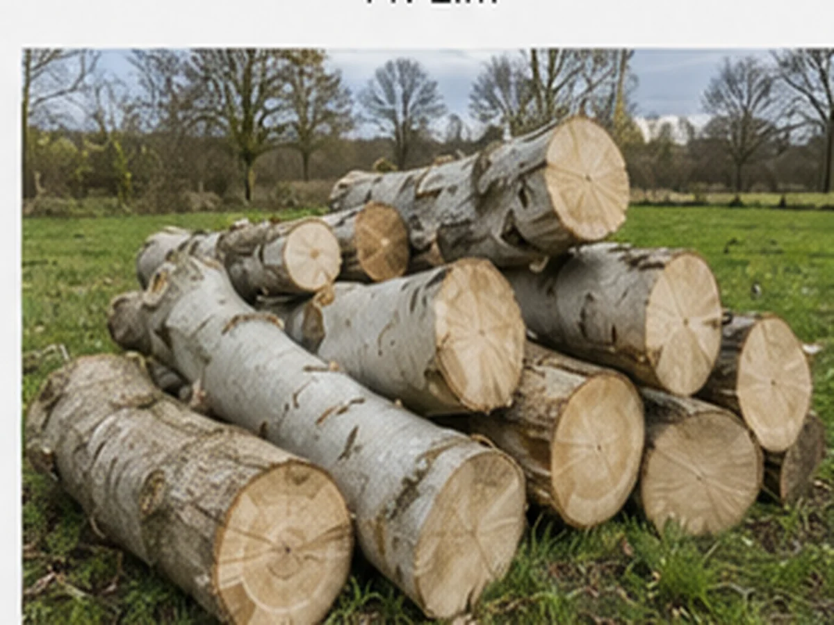 Poplar rounds and split logs from UK field-edge management.